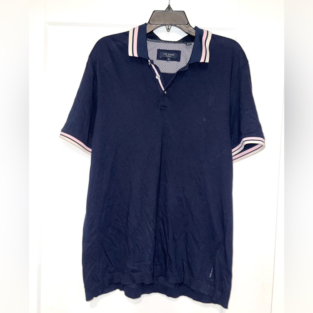 Ted Baker navy blue polo men’s shirt size 6 pre-owned 2XL
